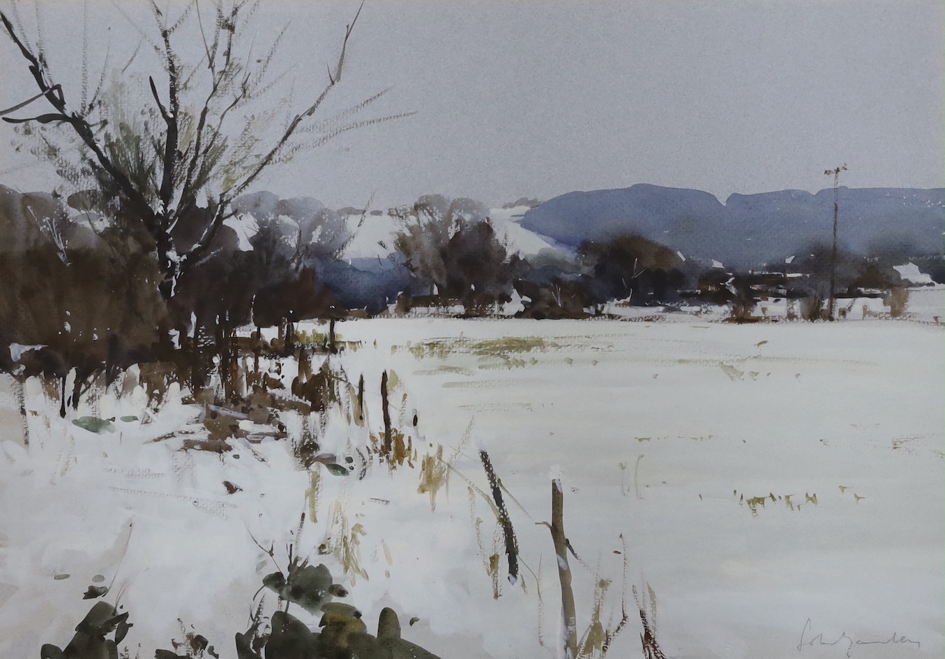 John Yardley (1933-), watercolour, Box Hill, signed in pencil, 34 x 48cm